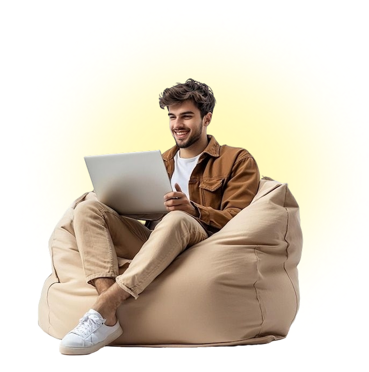 Student learning on laptop